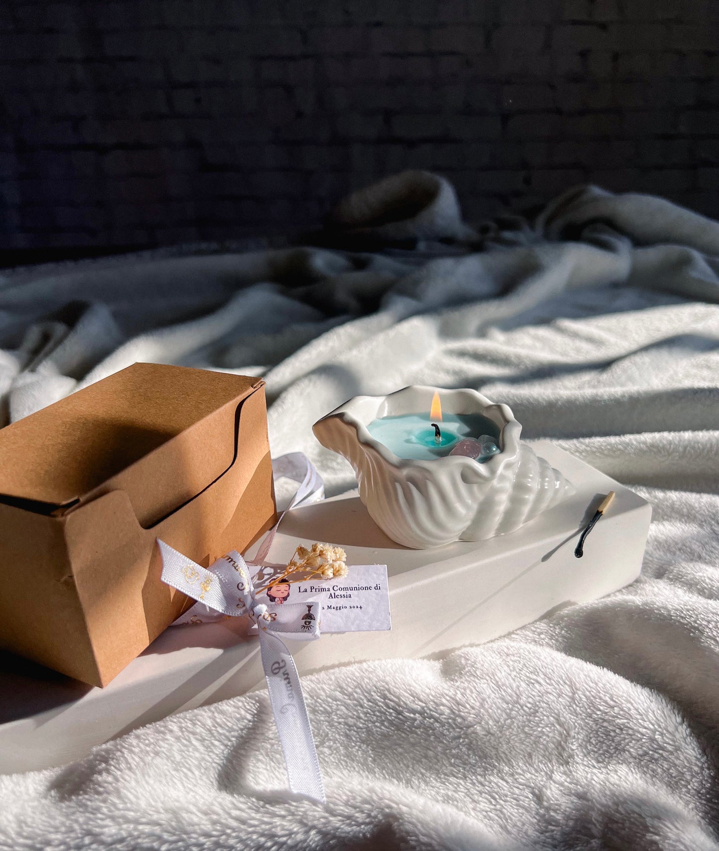 Candela Artigianale - Conchiglia (Idea Bomboniera)