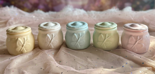 Candela Contenitore Farfalla - Fragranza Fiore di Tiarè