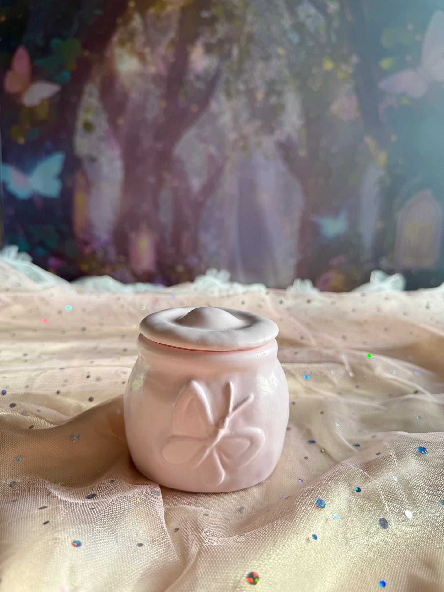 Candela Contenitore Farfalla - Fragranza Fiore di Tiarè